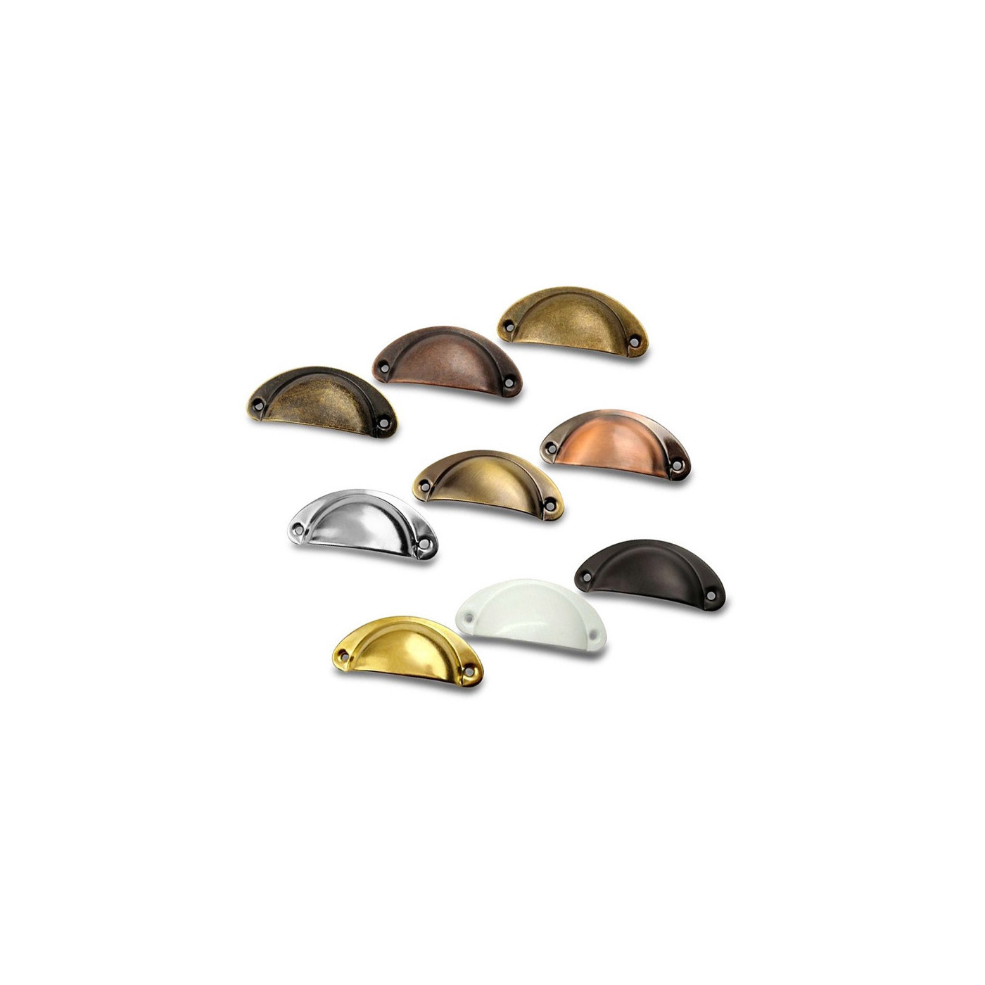 Set of 10 shell shaped handles for furniture: color 7