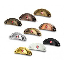 Set of 10 shell shaped handles for furniture: color 9