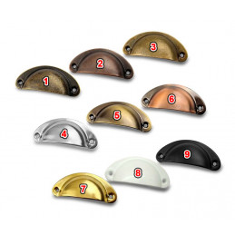 Set of 10 shell shaped handles for furniture: color 6