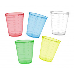 Set of 160 measuring cups (30 ml, transparent, PP, for frequent