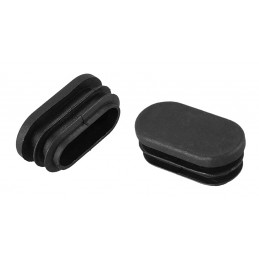 Plastic chair leg cap (inside, oval, 22-27 mm, black)