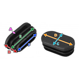 Embout de pied de chaise en plastique (ovale, 22-27 mm, noir)