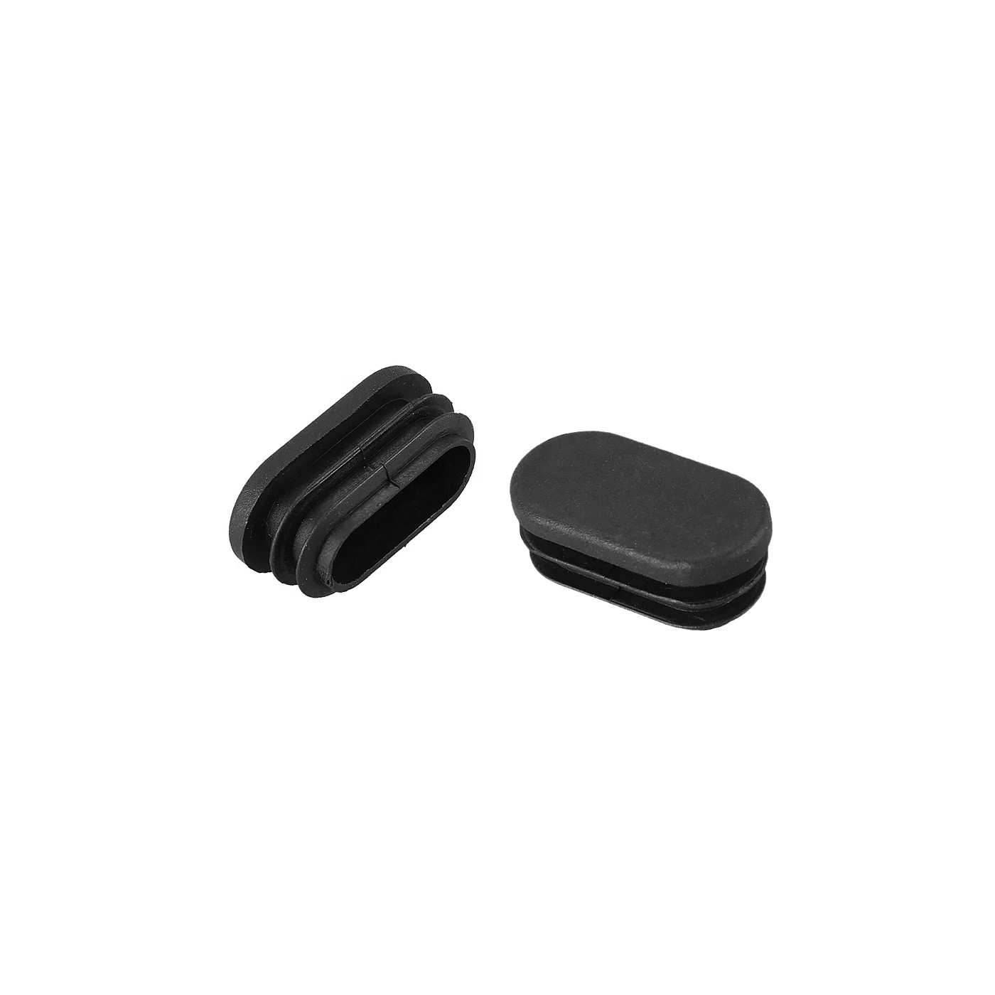 Tapa de pata de silla de plástico (ovalada, 16-24 mm, negra)