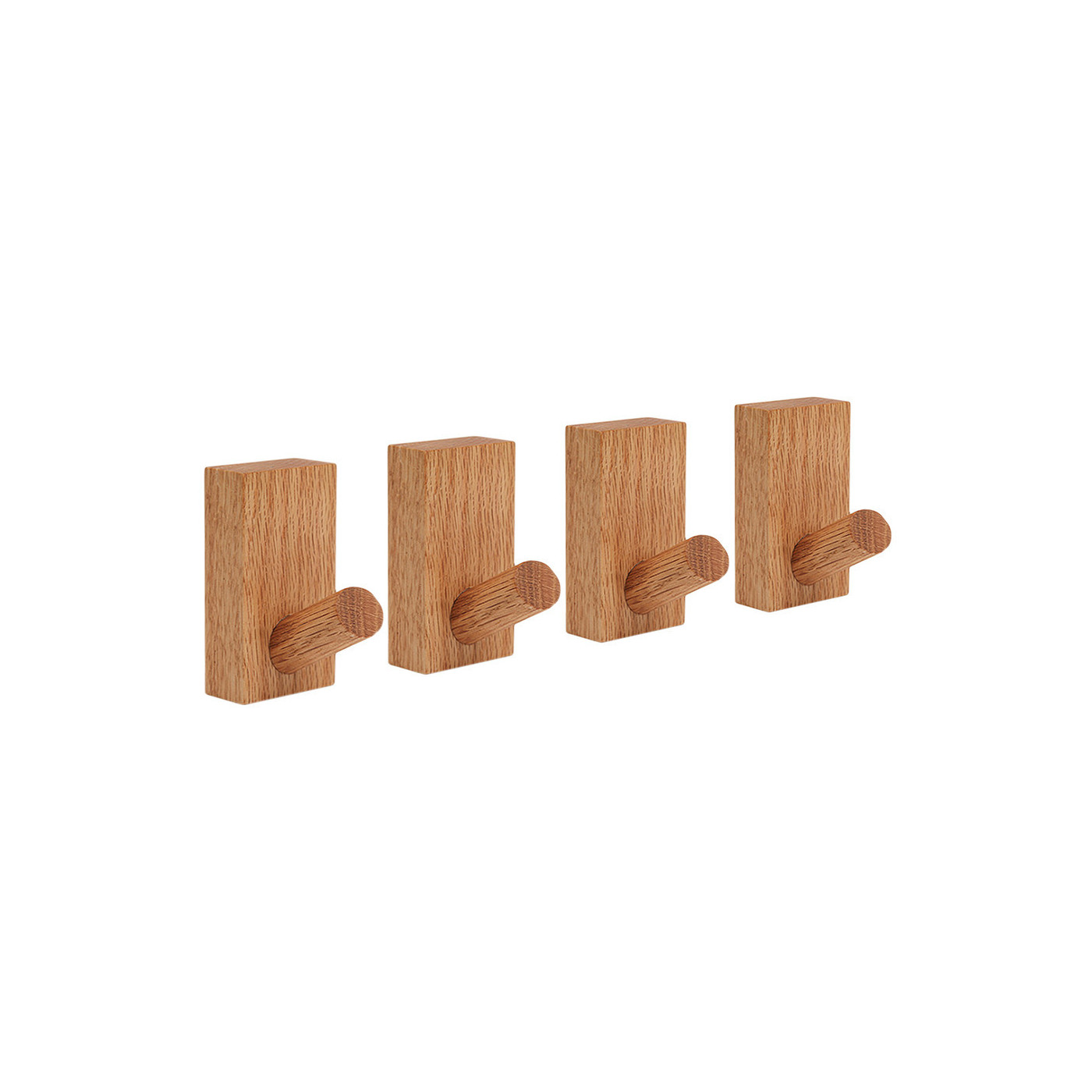 Set di 4 robusti ganci appendiabiti per giacche e borse (legno