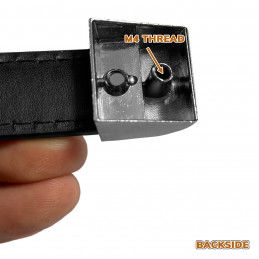 Set von 4 Ledergriffe (Einlochmontage, schwarz)