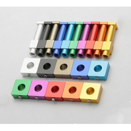 Set of 10 colorful clothes hooks (aluminum, square, bronze)