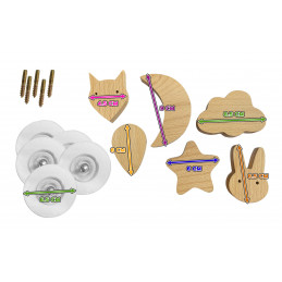 Set of 5 wooden clothes hooks (moon) for childrens rooms and