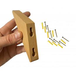 Set di 4 ganci appendiabiti (legno di faggio, triangoli)