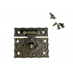 Cerradura de pecho clásica pequeña (cierre de 2 piezas, bronce