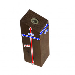 Juego de 6 ganchos para ropa de madera (cuadrado, madera de