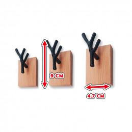 Set di 3 ganci appendiabiti (ramo di albero)