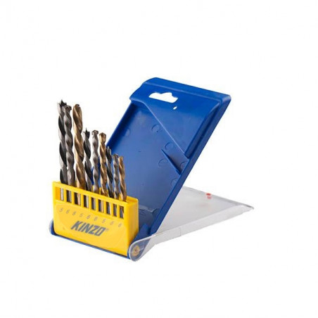 Set of 9 wood, metal and stone drill bits