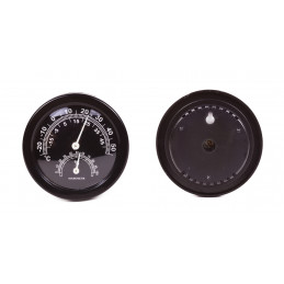 Medidor de temperatura y humedad (redondo, negro)