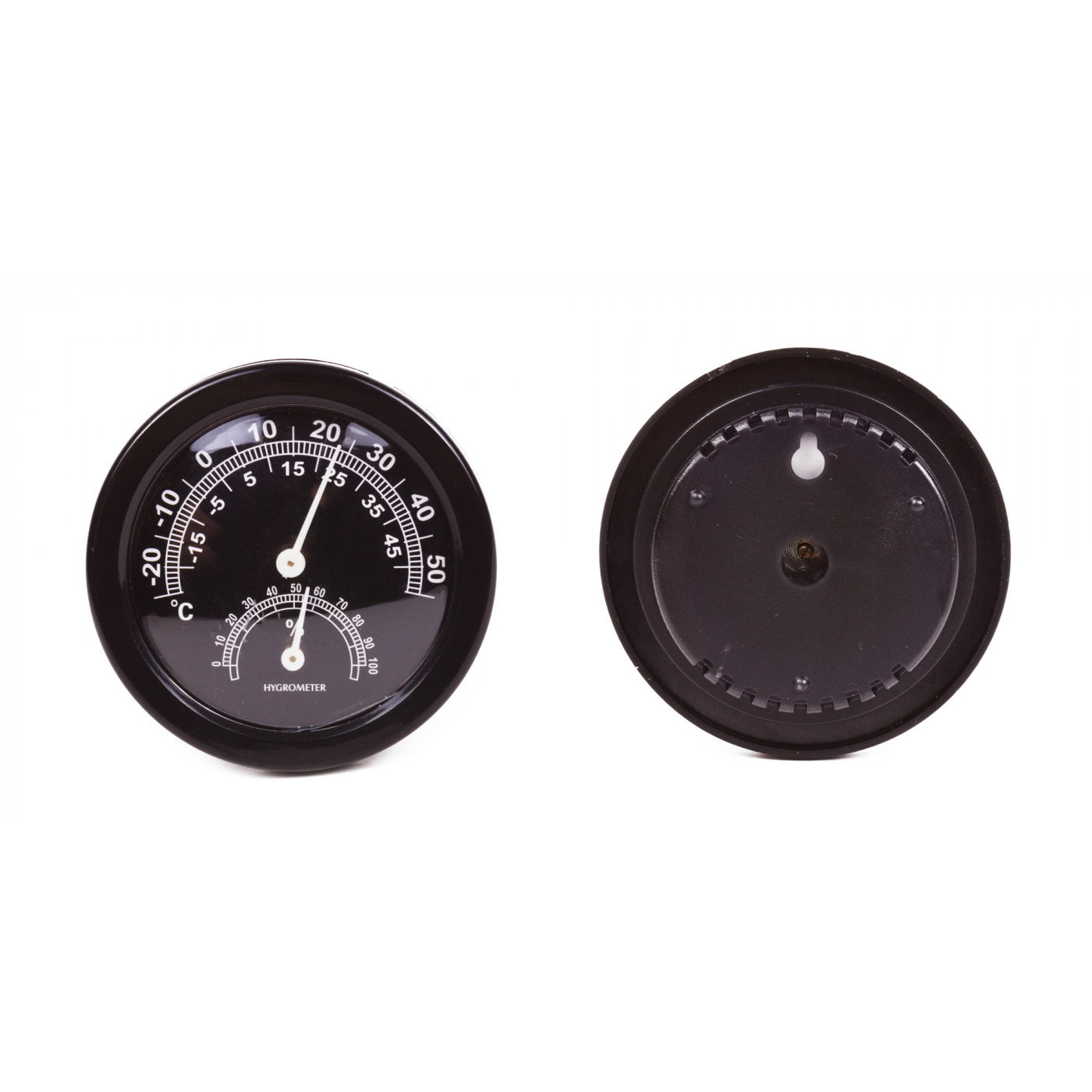 Temperature and humidity meter (round, black)