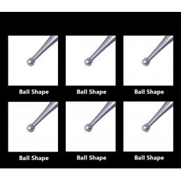 6 HSS mini milling cutters, 1.0x40 mm (ball nose only)