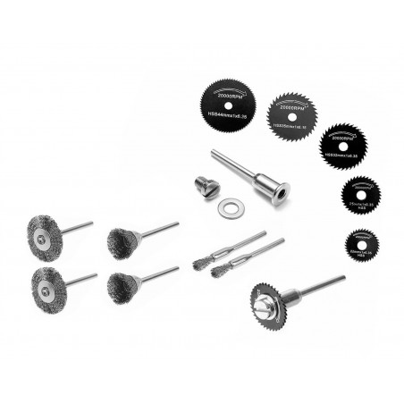 Set mini saw blades and metal brushes (HSS)
