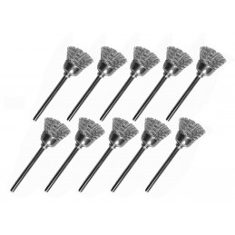 Lot de 10 mini brosses en fil d'acier, forme parapluie (tige