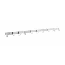 Metal coat rack for the bathroom (10 hooks, aluminum)