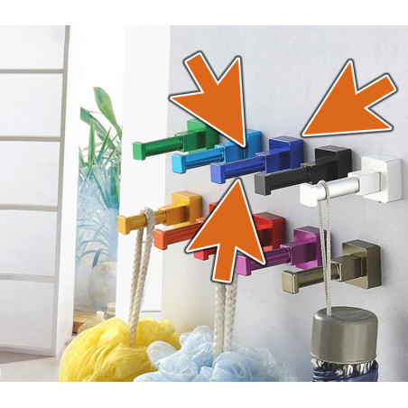 Set of 10 clothes hooks (aluminum, square, dark blue) Set of 10 clothes hooks (aluminum, square, dark blue)