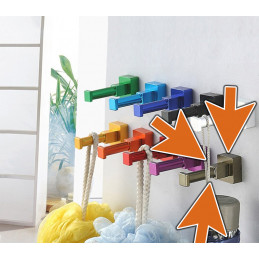 Set mit 10 Kleiderhaken (Aluminium, quadratisch, bronze)