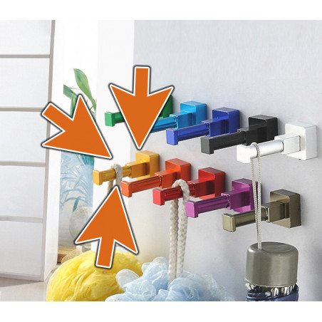 Set of 10 clothes hooks (aluminum, square, gold) Set of 10 clothes hooks (aluminum, square, gold)