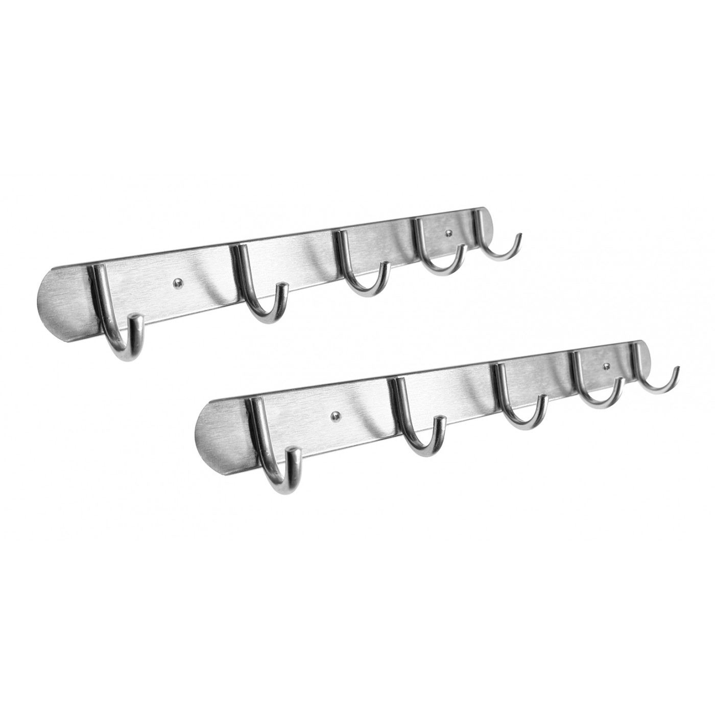 Set of 2 metal coat racks for the bathroom (10 hooks, aluminum)