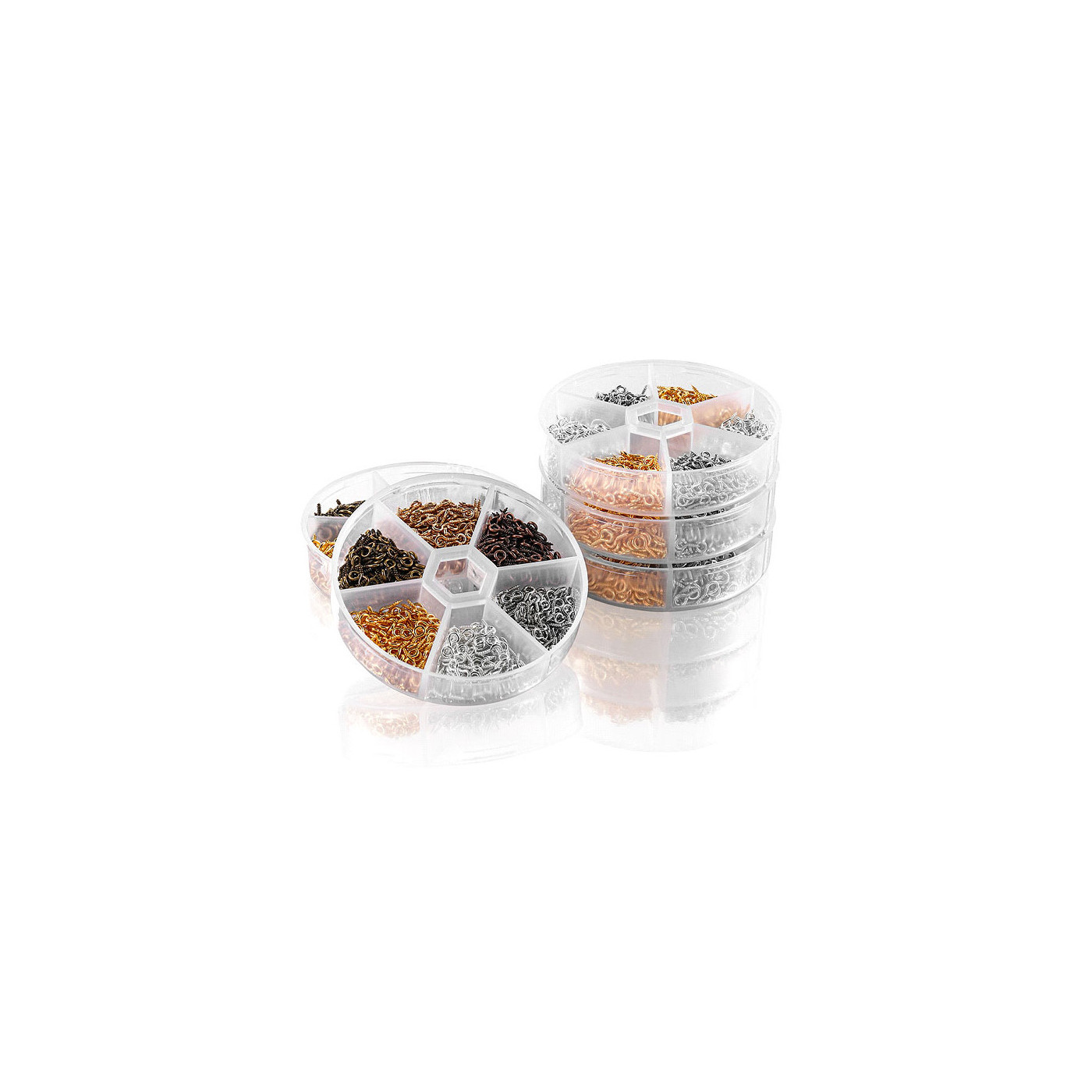 Set 100 Occhi Sicurezza Glitterati Per Pupazzi - 7 Misure Da 10 A 35 Mm - Rondelle Incluse