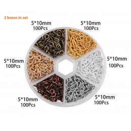 Set mini screw eyes (1200 pieces, 5x10 mm, different colors, in