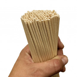 Set di 250 bastoncini di legno (5 mm x 20 cm, legno di betulla