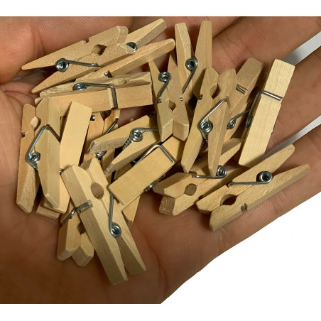 100 Mollette Da Bucato In Legno 3,5 Cm, Piccole E Resistenti, Per Artigianato, Foto E Vestiti