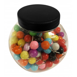 Push pins ball: mixed colors, 150 pcs in a box