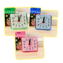 Simple travel alarm clock, red (battery operated)