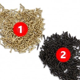 3 bags with micro nails (900 pcs, 1x8 mm, color: gold)