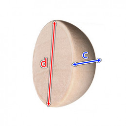 Set of 600 hemispheres (dia: 12 mm, thickness: 6 mm, schima