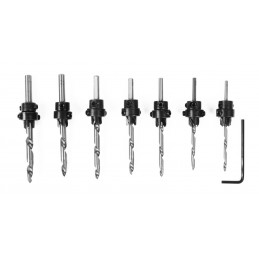 Set of 7 HSS countersink drill bits for wood