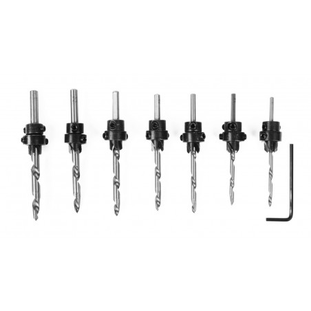 Set di 7 punte svasate HSS per legno Set di 7 punte svasate HSS per legno