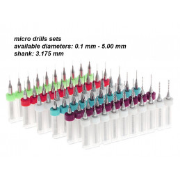 Combi set of 10 micro drill bits in box (0.60-1.50 mm)