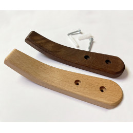 Set of 4 wooden, curved coat hooks (beech, type 1 on photo)