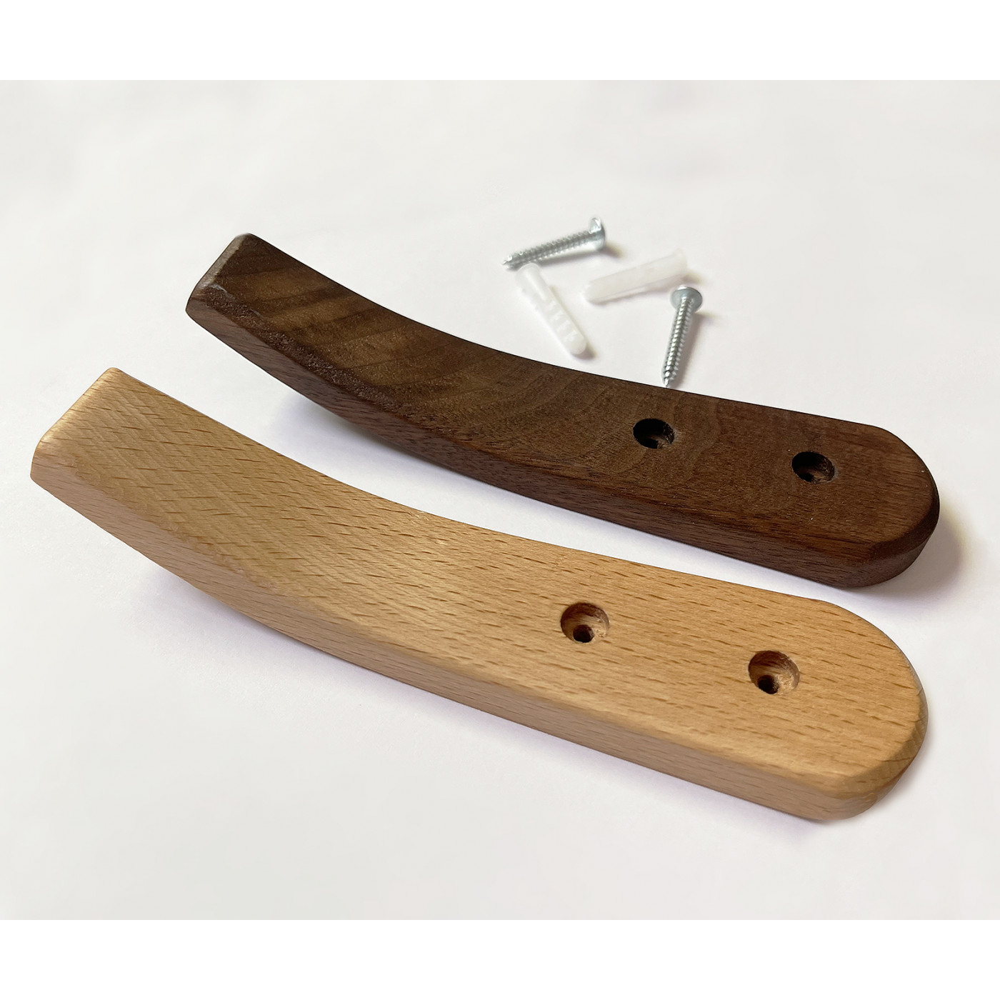 Sæt med 4 buede træknage (bøgetræ, type 1 på billedet) - Wood, Tools & Deco