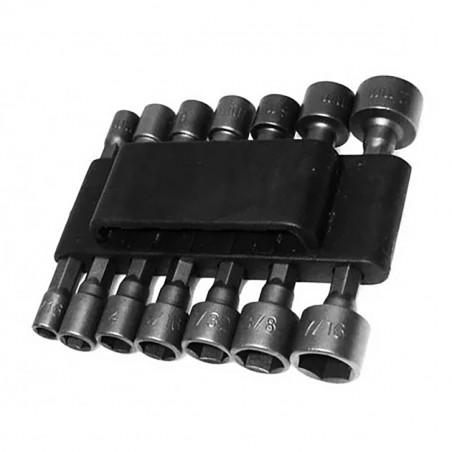 Hex socket sleeve bits (14 pieces, metric and imperial)