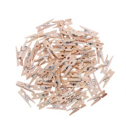 Lot de 50 micro épingles à linge (25 mm, bois)