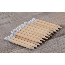 Set of 30 mini pencils (type 3) with eraser, 10 cm
