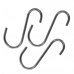 Set of 16 small stainless steel hooks (6 cm, silver)