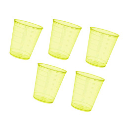 Conjunto de 160 copos de medição (30 ml, amarelo, PP, para uso