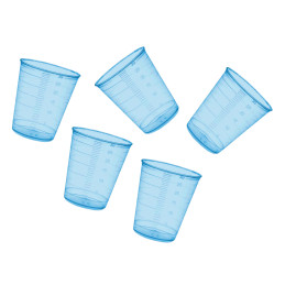 Set von 160 Messbechern (30 ml, blau, PP, für häufigen Gebrauch)