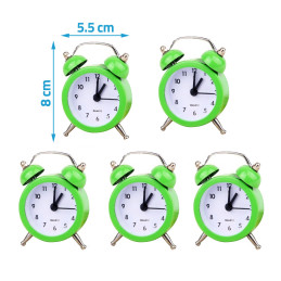 Conjunto de 5 despertadores engraçados (verde, bateria)