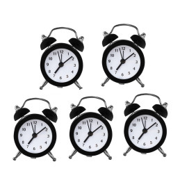 Set of 5 funny little alarm clocks (black, battery)