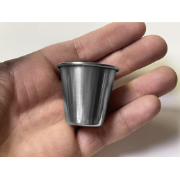 Juego de 20 vasos de acero inoxidable, 30 ml, con bordes