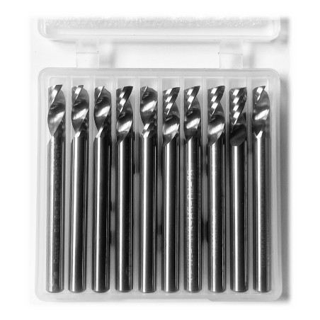 Set HQ micro frese a elica singola (4,0 mm, 10 pezzi)