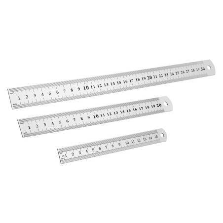 2PCS Metal Ruler, Steel Ruler with Inch and Metric, Stainless Steel Ruler  Set ( 6, 12 inch), Easy to Read inch, mm, cm, for School, Office, Home